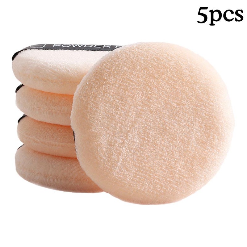 5-piece powder puff for loose powder, setting powder, and makeup tools (square/round shape).
